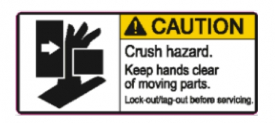 Pda Ansi Caution "Crush Hazard 