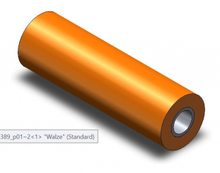 Rouleau presseur brun 19x61,5 mm 