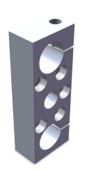 Plaque 29X50X135 Ø9(5X) Ø18(1X) 